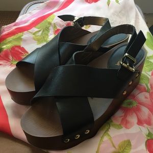 Sam Edelman Leather Wedge Sandals